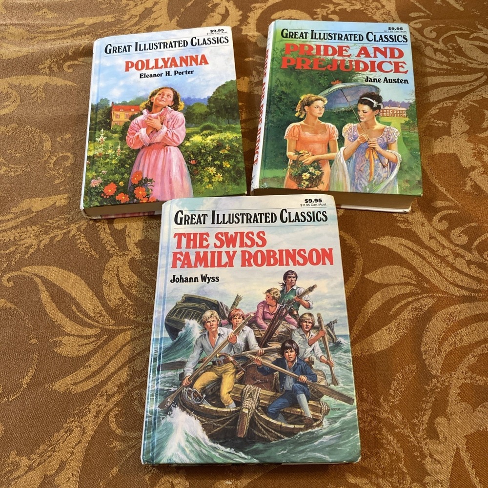 Great Illustrated Classics Lot of 3 Anne of Green Gables Pride and Prejudice HC